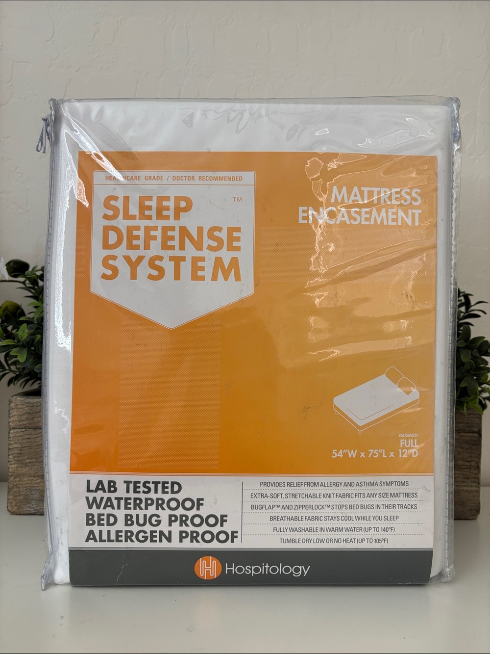 Hospitology Sleep Defense System Full Mattress Encasement - White